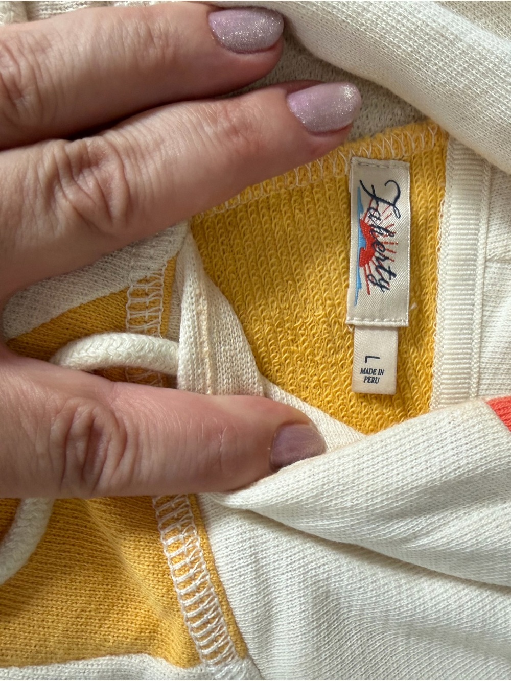 Faherty Multicolor Striped Hoodie in Pink, Red, Orange & Cream - Picture 2 of 3
